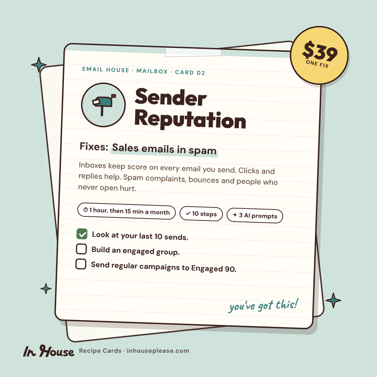 Sender Reputation Recipe Card