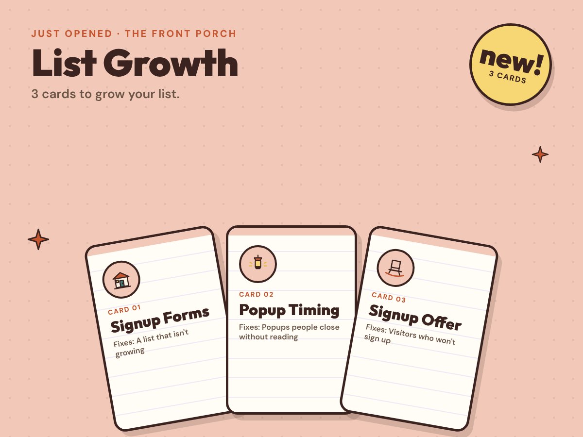 List Growth Kit: Signup Forms, Popup Timing and Signup Offer