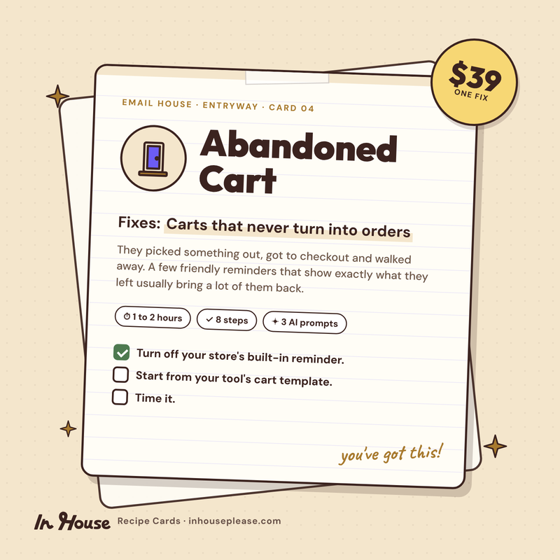 Abandoned Cart Recipe Card