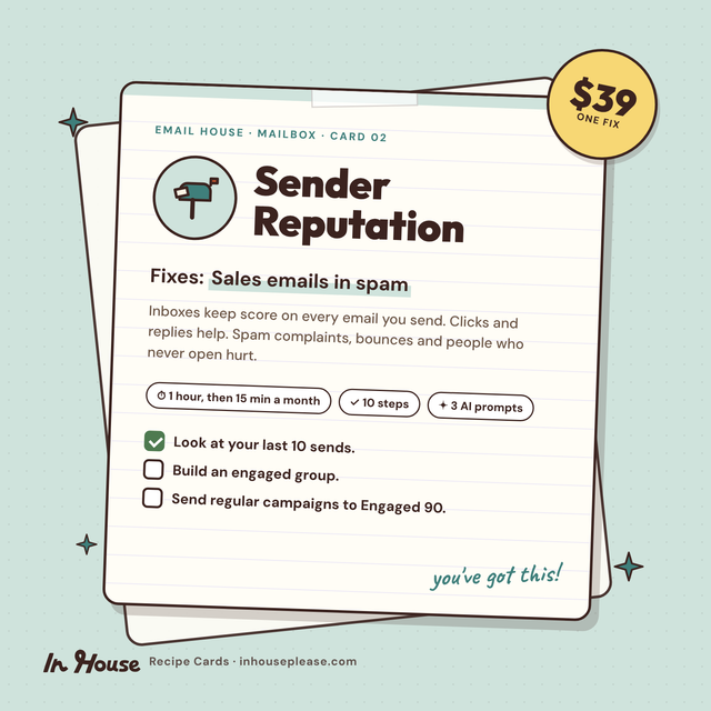 Sender Reputation Recipe Card
