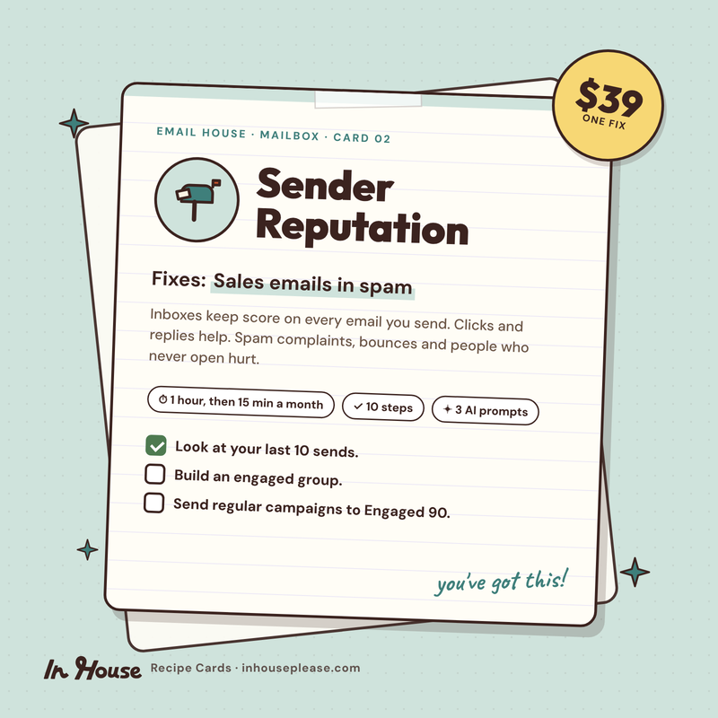 Sender Reputation Recipe Card