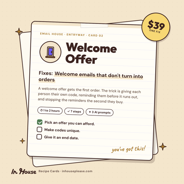 Welcome Offer Recipe Card