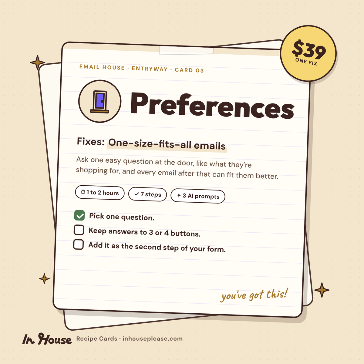 Preferences Recipe Card