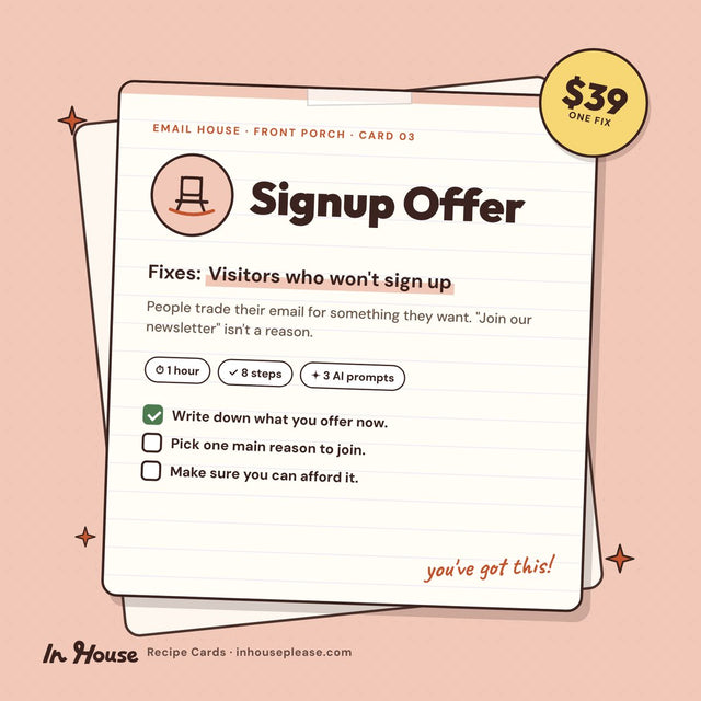 Signup Offer Recipe Card